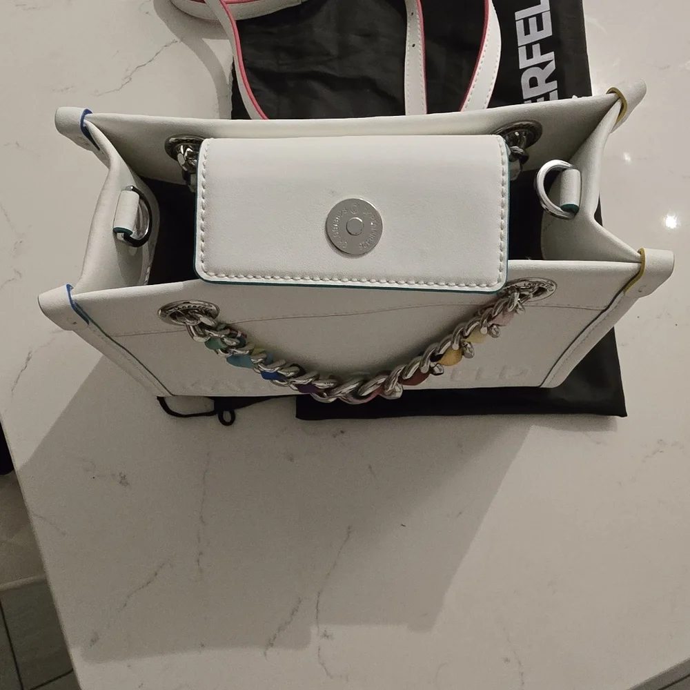 Karl Lagerfeld White and Multicolor Women's Bag Karl Lagerfeld Paris Savoie - Picture 5 of 10